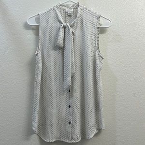 J. Crew factory sleeveless button down polka dot blouse